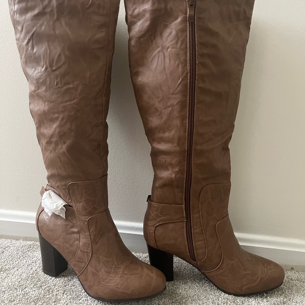 Journee Collection Brown Heeled Boots